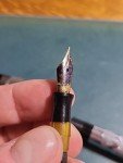 Art Deco Chrome Fountain Pen with 14k Nib