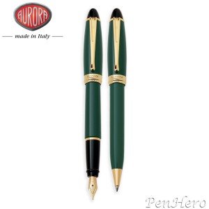 Aurora Ipsilon Green Fountain Pen with Ballpoint Bonus