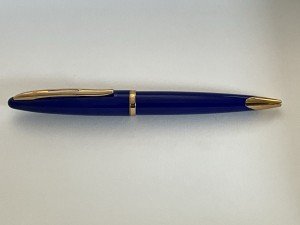 Waterman Carene Blue Ballpoint Pen with Gold Trim