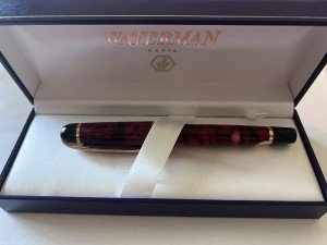 Waterman Paris Maroon Red Gold Trim Ballpoint Pen