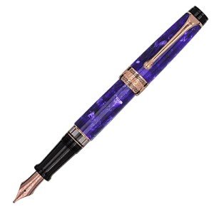 Aurora Optima Viola Fountain Pen, Fine Point