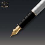 Parker Sonnet Stainless Steel Fountain Pen with Gold Trim