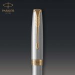 Parker Sonnet Stainless Steel Fountain Pen with Gold Trim