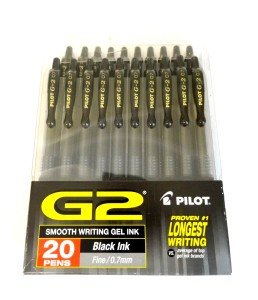 Pilot G2 Premium Gel Ink Pens 20-Pack - Black