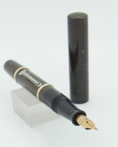 Waterman Black Ebonite Fountain Pen with Gold Bands