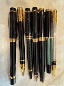 Set of 7 Luxury Ballpoint Pens: Pelican, Waterman, Parker