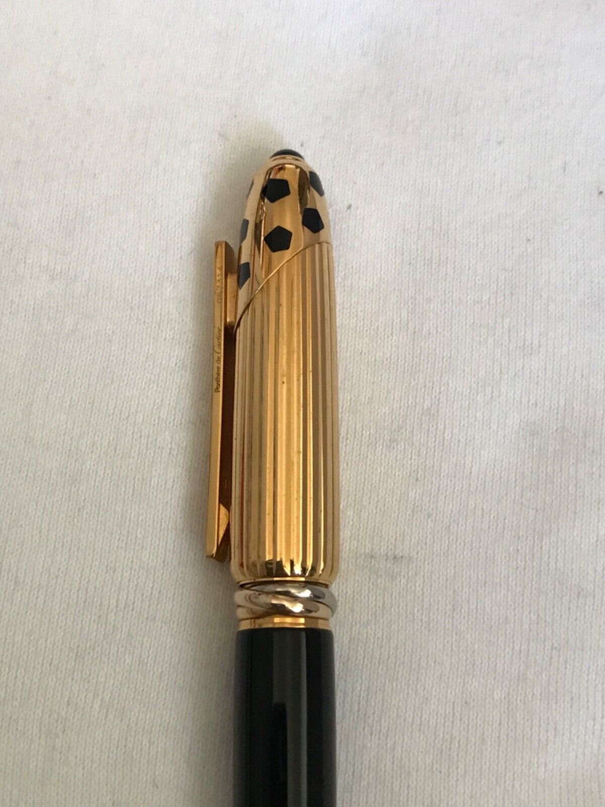 Cartier Panthere Black/Gold Plated Fountain Pen, 18K M Nib