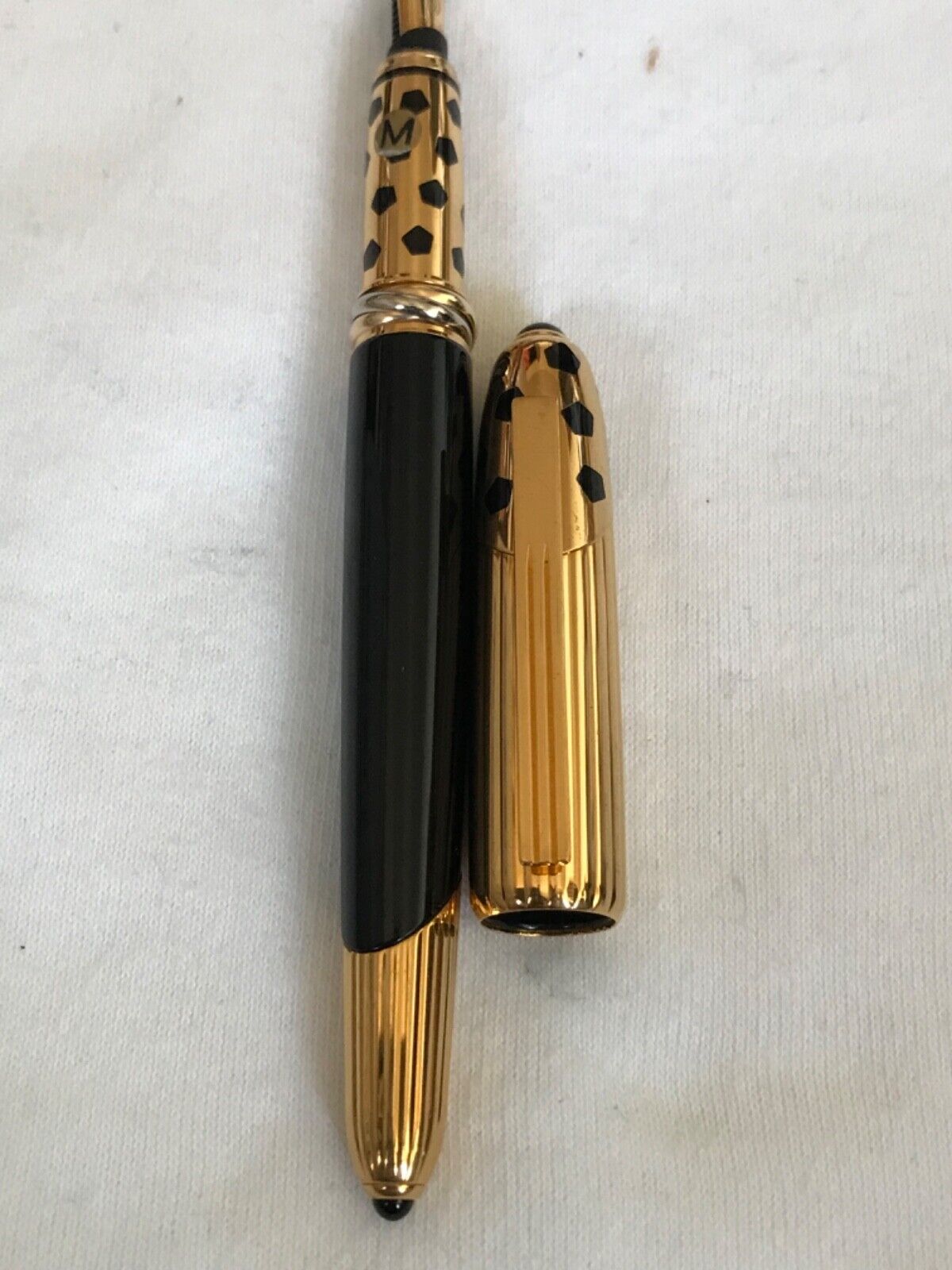 Cartier Panthere Black/Gold Plated Fountain Pen, 18K M Nib