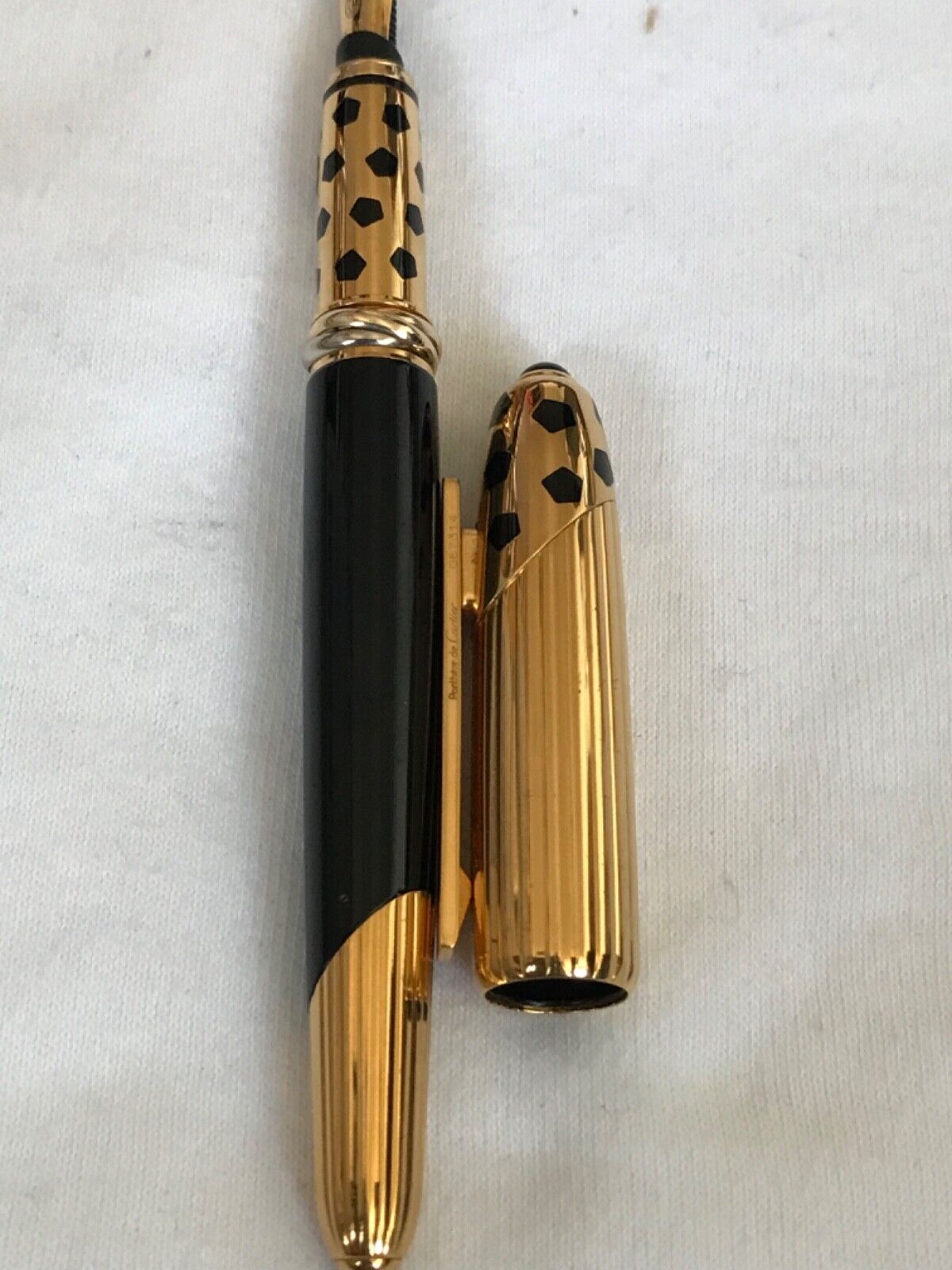 Cartier Panthere Black/Gold Plated Fountain Pen, 18K M Nib