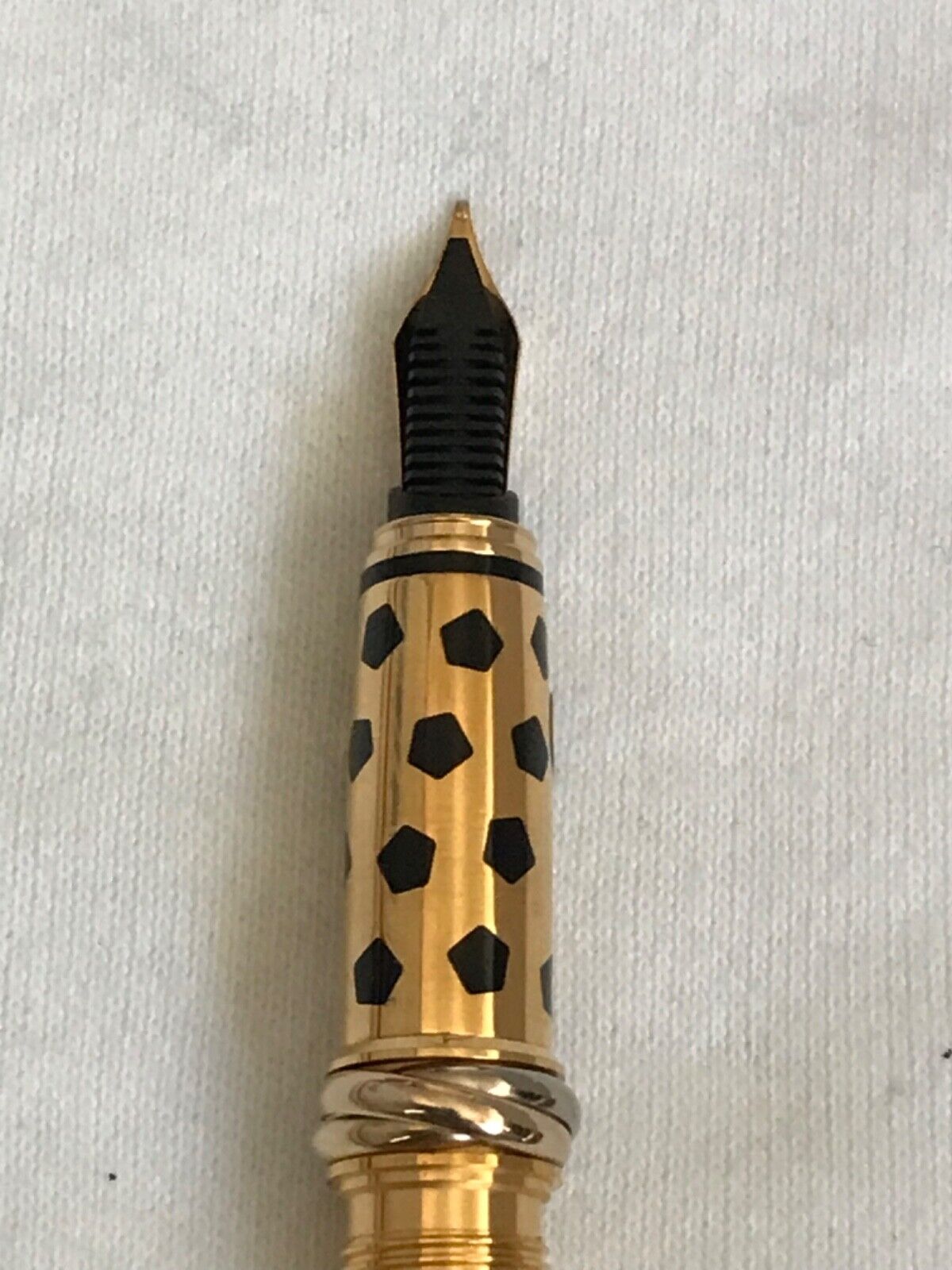 Cartier Panthere Black/Gold Plated Fountain Pen, 18K M Nib
