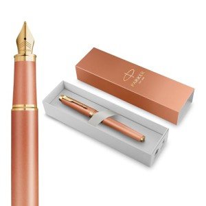 PARKER IM Vibrant Orange Fountain Pen with Gold Trim