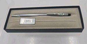 Vintage Cross Chrome Ballpoint Pen with Gift Box