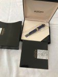 Aurora Optima Blue Fountain Pen with Gold Trim
