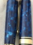 Aurora Optima Blue Fountain Pen with Gold Trim