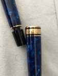 Aurora Optima Blue Fountain Pen with Gold Trim