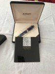 Aurora Optima Blue Fountain Pen with Gold Trim