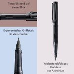 LAMY AL-Star Black Fountain Pen with Ergonomic Grip