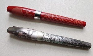 Montegrappa Fortuna Skull Silver & Red Rollerball Pens