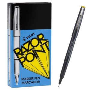 Pilot Razor Point Extra Fine Black Pens - 1 Dozen