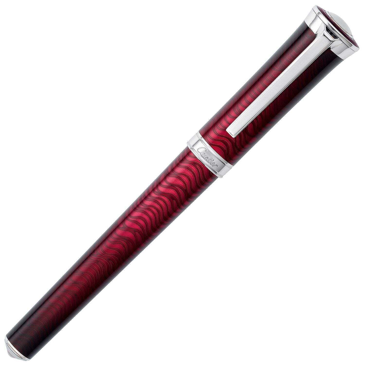 Cartier Limited Edition Red Lacquer Gold Fountain Pen