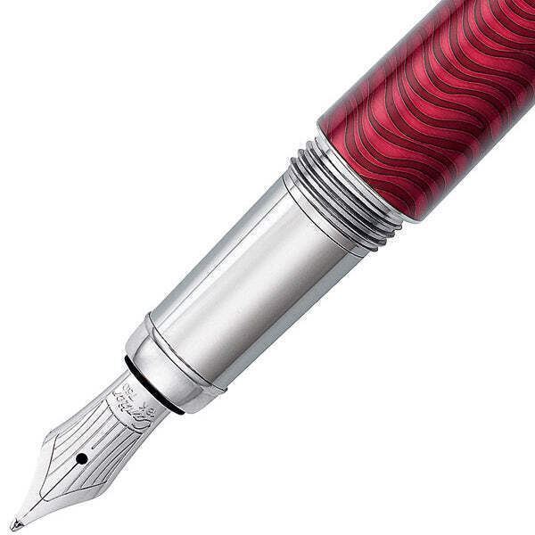 Cartier Limited Edition Red Lacquer Gold Fountain Pen
