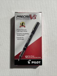 Pilot Precise V5 Black Roller Ball Pen - 12 Pack