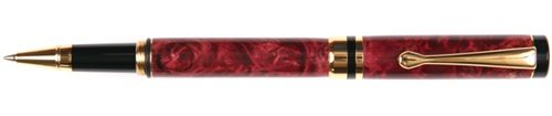 Luxury Lanier Rollerball Pen - 24kt Gold & Red