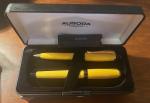 Aurora Ipsilon Yellow Fountain and Ballpoint Pen Set