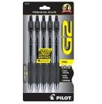 Pilot G2 Fine Point Black Gel Ink Pens 5-Pack