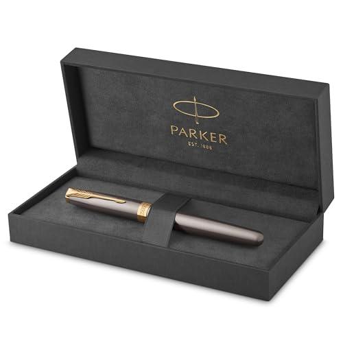 PARKER Sonnet Grey Fountain Pen with Gold Trim