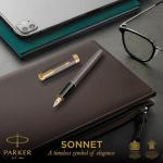 PARKER Sonnet Grey Fountain Pen with Gold Trim