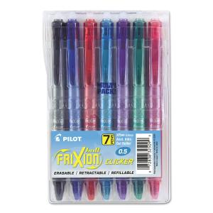 Pilot FriXion Clicker Erasable Gel Ink Pens - 7 Pack