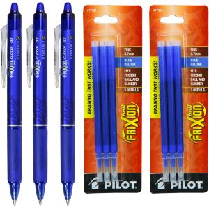 Pilot Frixion Clicker Erasable Blue Gel Pens Set