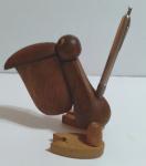 Vintage Swank Wood Pen Pencil Holder - Pelican Design