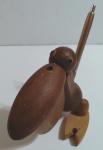 Vintage Swank Wood Pen Pencil Holder - Pelican Design