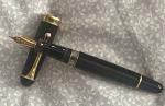 Aurora 88 Black Satin Fountain Pen with Rose Gold Trim