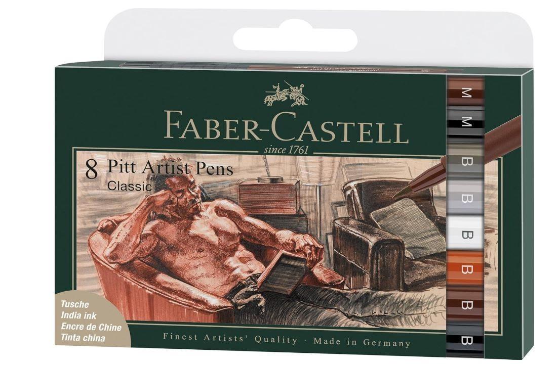 Faber-Castell PITT Brush Pen Wallet of 8
