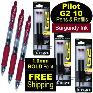Pilot G2 Burgundy Gel Ink Rollerball Pen Set
