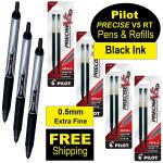 Pilot Precise V5 RT Black Ink Pens Set