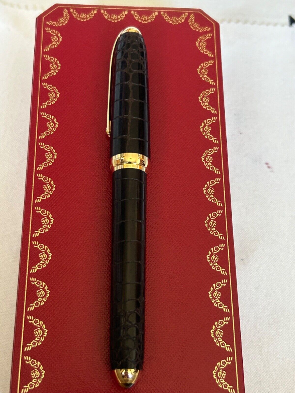 Louis Cartier Dandy Crocodile Ebony Limited Edition Fountain Pen