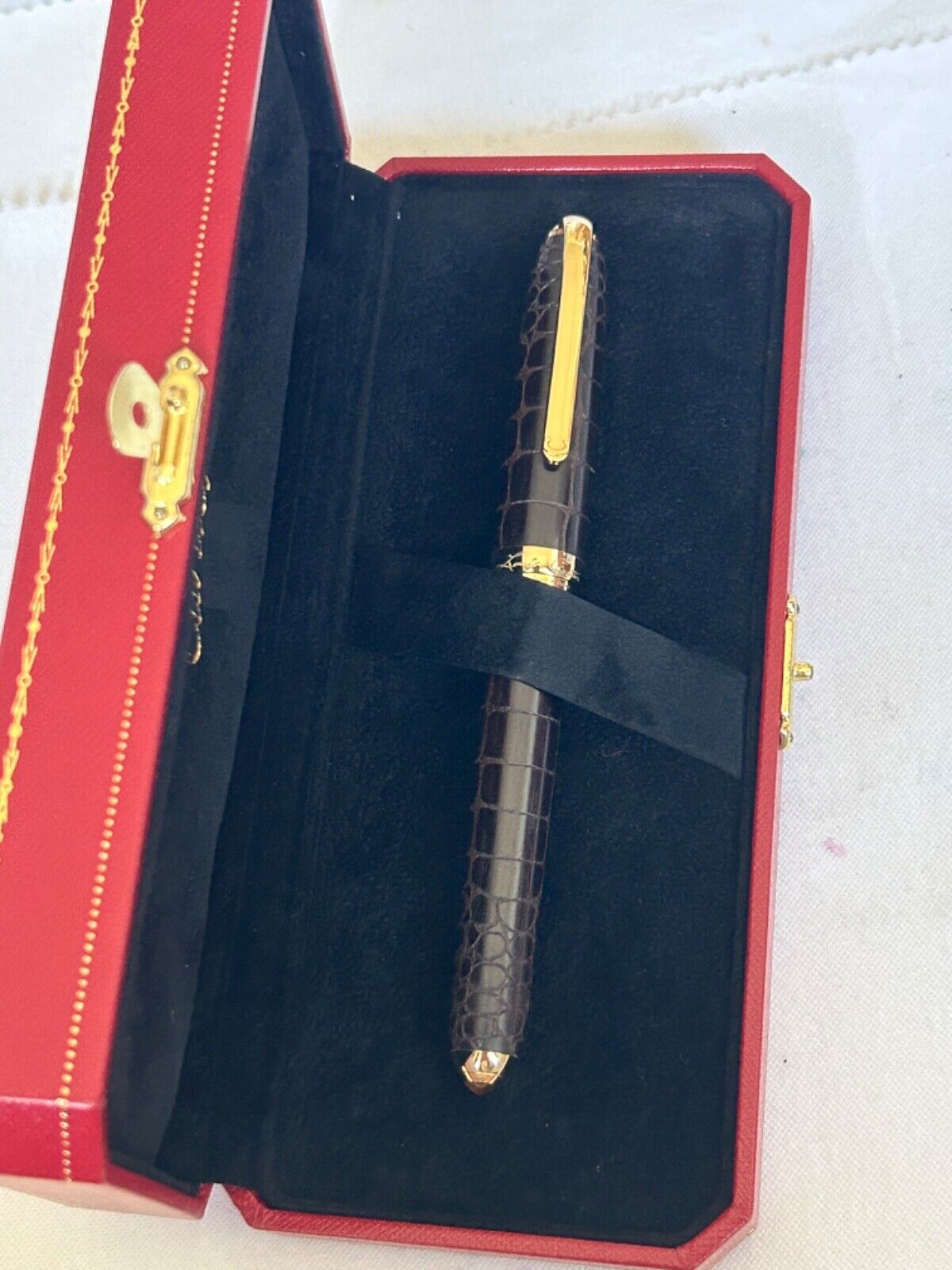 Louis Cartier Dandy Crocodile Ebony Limited Edition Fountain Pen