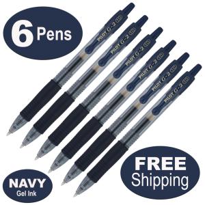 Pilot G2 1.0mm Navy Gel Pens - Pack of 6