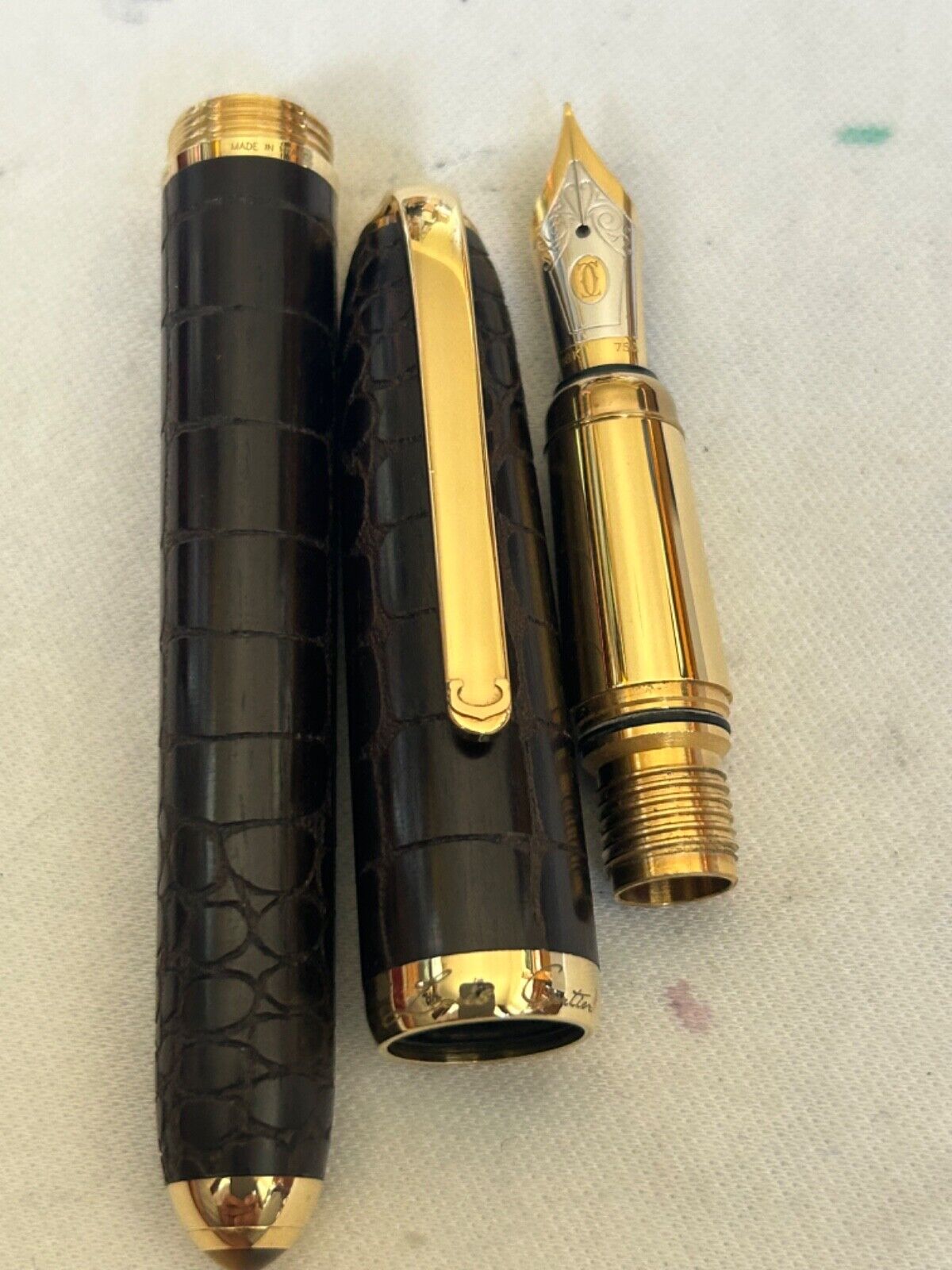 Louis Cartier Dandy Crocodile Ebony Limited Edition Fountain Pen