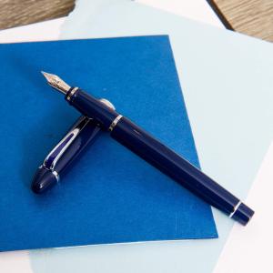 Aurora Ipsilon Deluxe Fountain Pen - Blue Chrome
