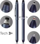 Cross Tech3+ Dark Blue Multi-Function Pen and Stylus