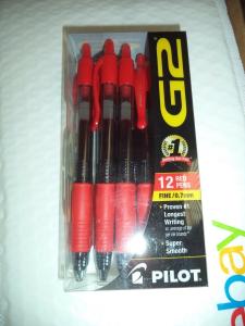 Pilot G2 Red Rollerball Pens - 0.7 mm