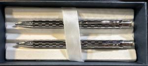 Cross Elegant Chrome and Black Check Ballpoint Set