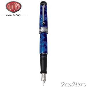 Aurora Optima Blue Fountain Pen with Extra Fine Nib
