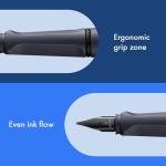 LAMY Safari Steel Black Fountain Pen with EF Nib