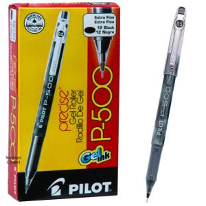 Pilot P500 Extra Fine Black Gel Roller Pens